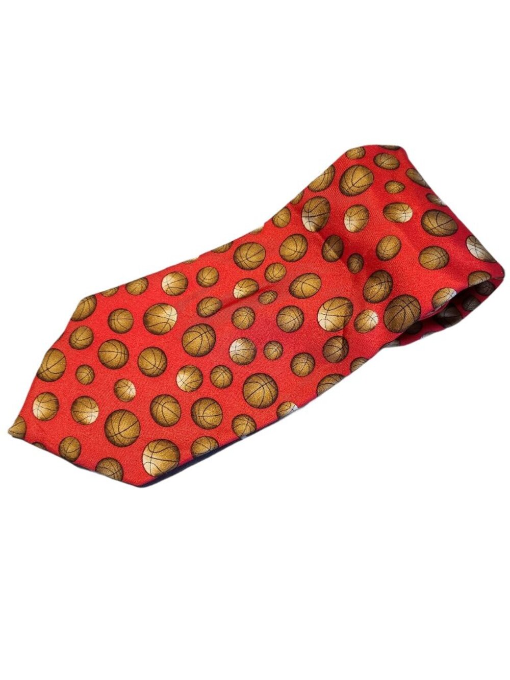 Utopia Silk Tie Basketball Print Red Mens Novelty Necktie Business Career